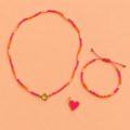 Set van handgemaakte ketting, bedel en armband